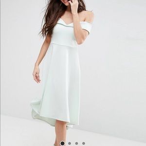 Beautiful mint off the shoulder dress
